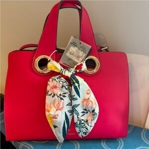 Nanette Lepore Vegan Leather Medium Satchel With Removable Scarf